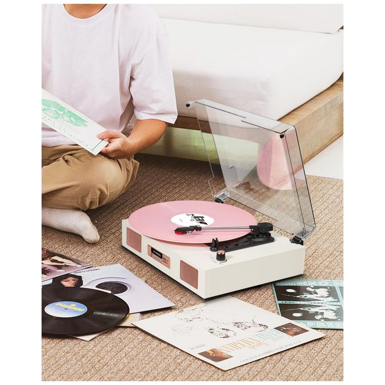Toca-discos-de-Vinil-Vintage-Wireless-Bluetooth-Imagem-7