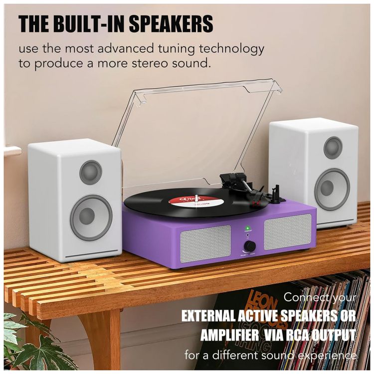 Toca-discos-de-Vinil-com-Alto-falantes-Integrados-Portatil-Imagem-3