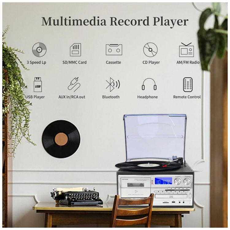 Toca-discos-9-em-1-com-Alto-falantes-Externos-Bluetooth-Imagem-1