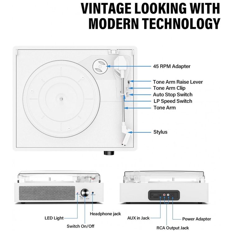 Toca-Discos-Bluetooth-Wireless-com-Alto-Falantes-para-Discos-Imagem-1