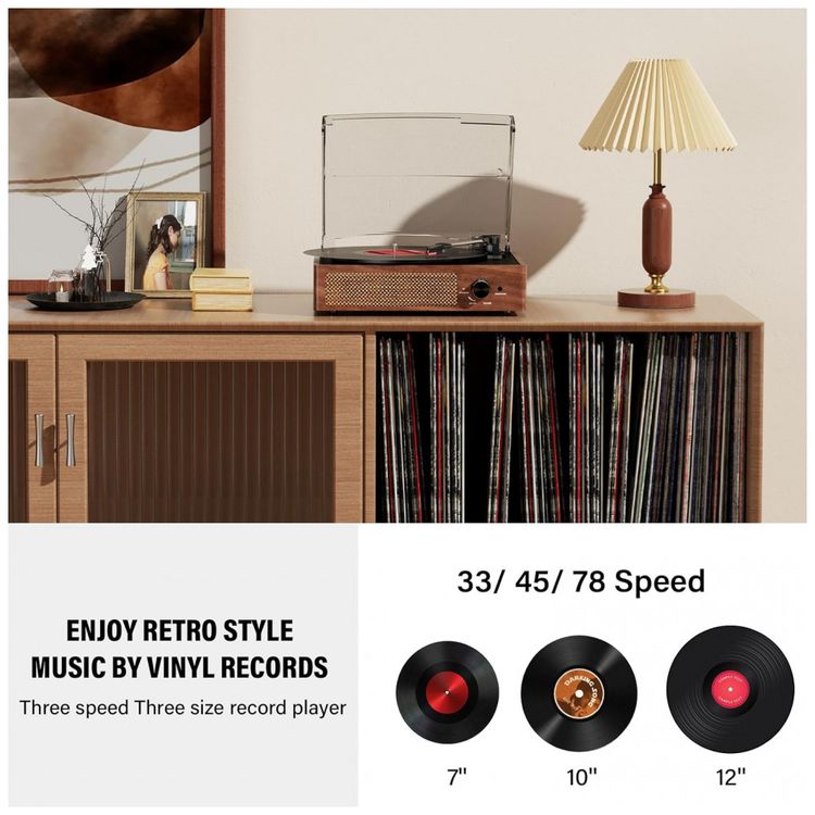 Toca-discos-de-Vinil-com-Receptor-Bluetooth-Integrado-e-2-Imagem-3