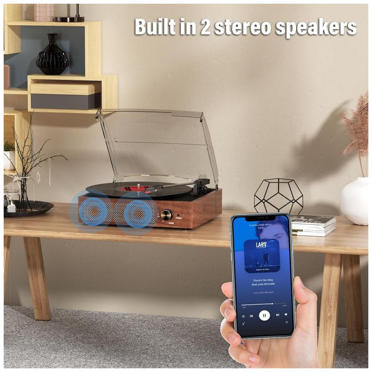 Toca-discos-de-Vinil-com-Receptor-Bluetooth-Integrado-e-2-Imagem-5