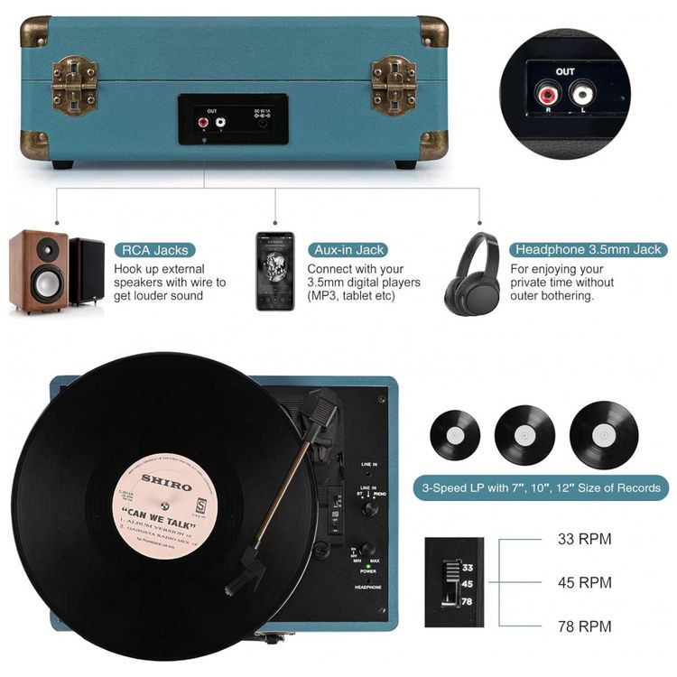 Toca-discos-Retrolife-3-Velocidades-Bluetooth-Portatil-em-Imagem-2