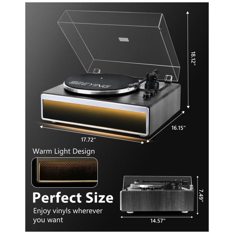 Toca-Discos-de-Vinil-com-Alto-Falantes-Estereo-Integrados-Imagem-5