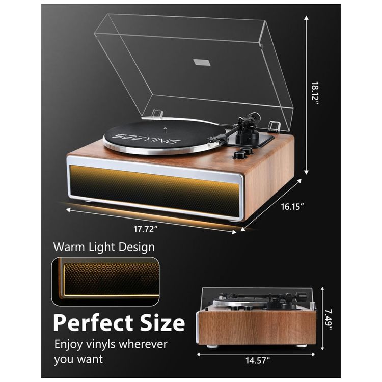 Toca-Discos-de-Vinil-com-Alto-falantes-HiFi-Integrados-Imagem-5