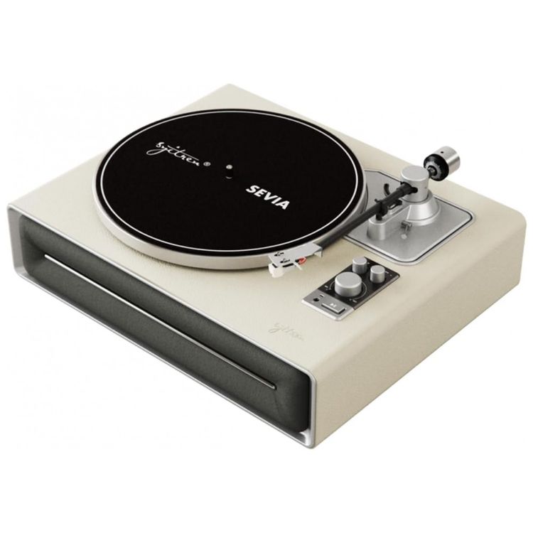 Toca-discos-SEVIA-Vintage-para-Vinil-com-Alto-falantes-Imagem-0