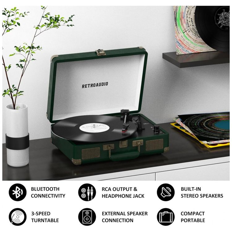 Toca-discos-de-Vinil-Portatil-Retro-Bluetooth-em-Maleta-Imagem-2