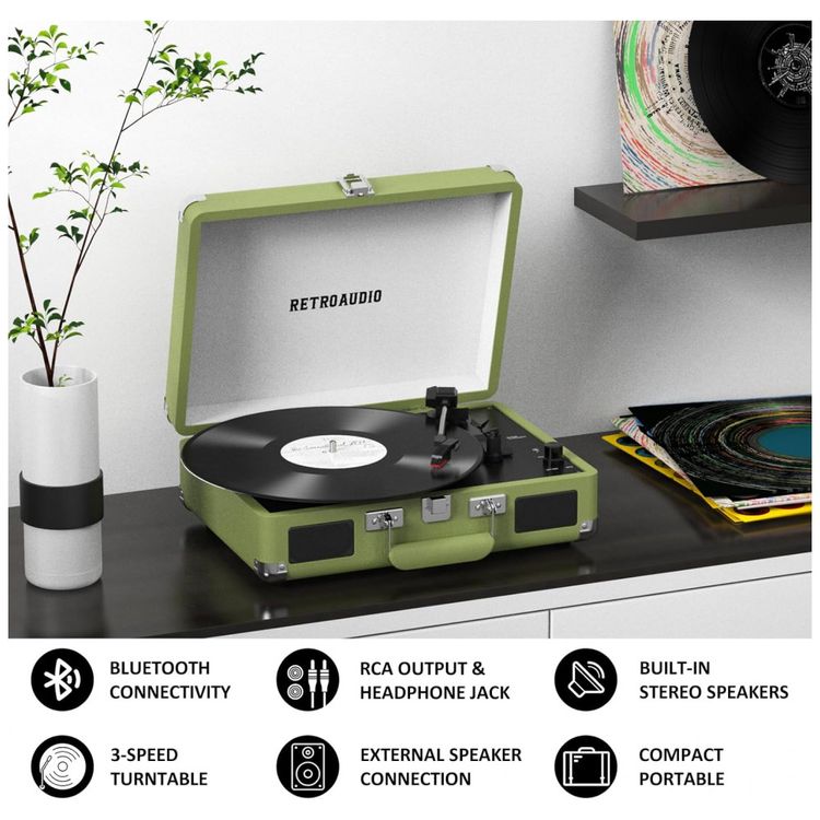 Toca-discos-de-Vinil-Portatil-Bluetooth-3-Velocidades-em-Imagem-2