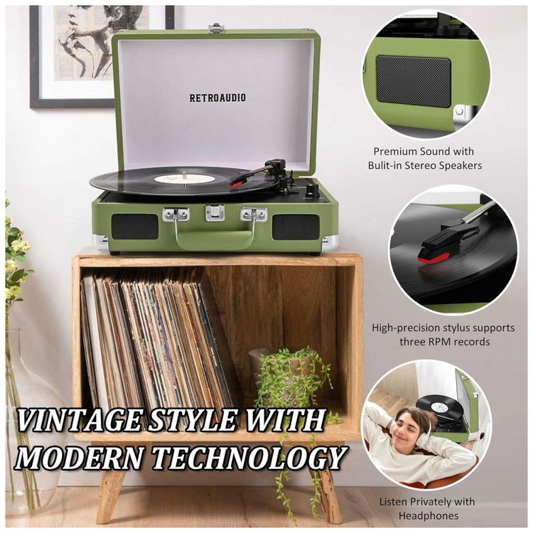 Toca-discos-de-Vinil-Portatil-Bluetooth-3-Velocidades-em-Imagem-4