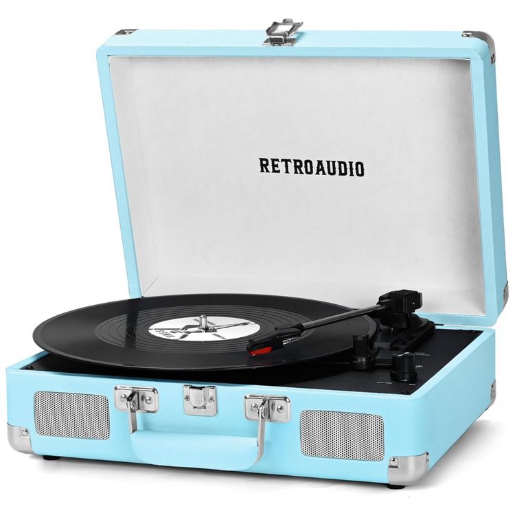 Toca-discos-de-Vinil-Portatil-Bluetooth-de-3-Velocidades-em-Imagem-0