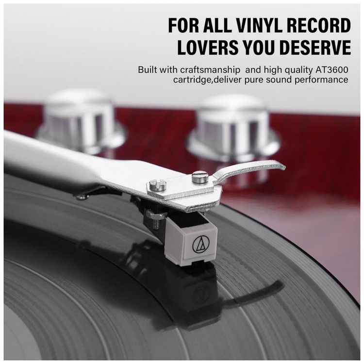 Toca-Discos-de-Correia-para-Vinil-Conexao-com-Alto-Falantes-Imagem-3