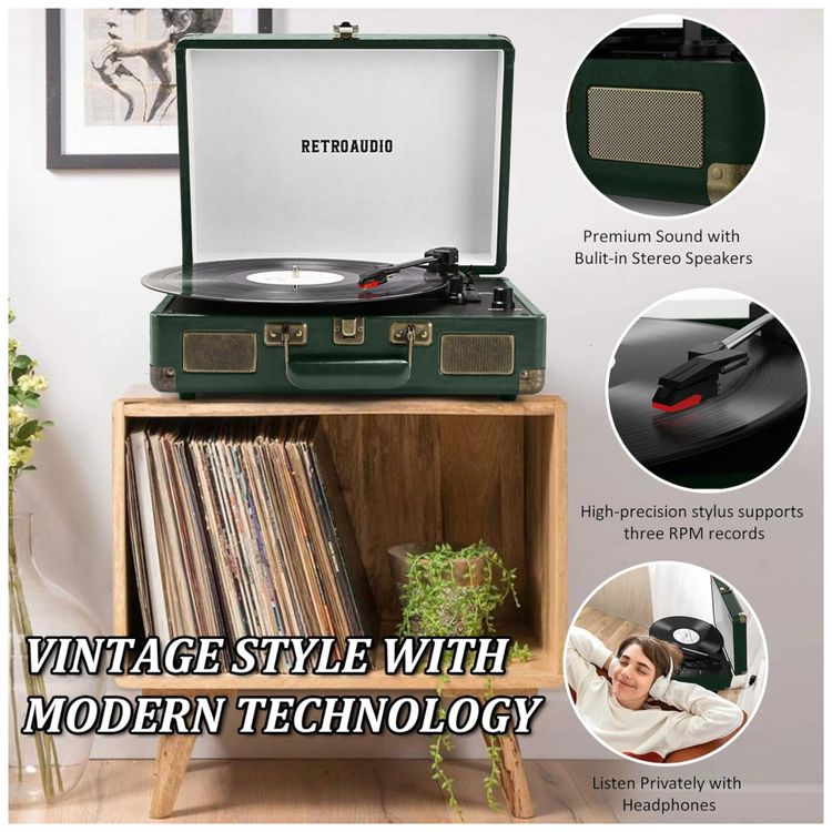 Toca-discos-de-Vinil-Portatil-Retro-Bluetooth-em-Maleta-Imagem-4
