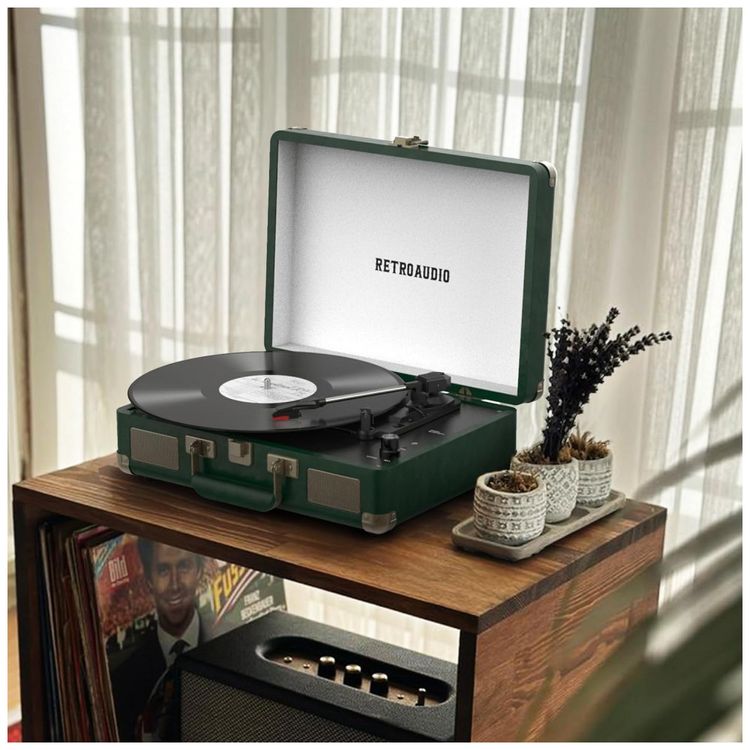Toca-discos-de-Vinil-Portatil-Retro-Bluetooth-em-Maleta-Imagem-5