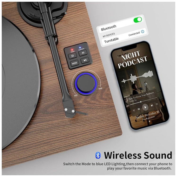 Sistema-HiFi-de-Toca-discos-Bluetooth-com-Alto-falantes-de-Imagem-4
