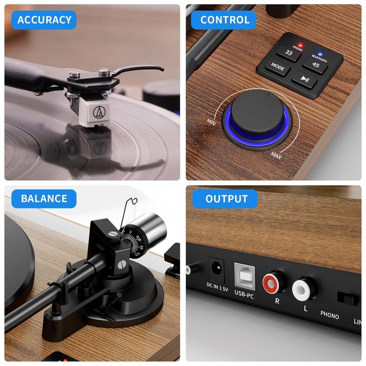 Sistema-HiFi-de-Toca-discos-Bluetooth-com-Alto-falantes-de-Imagem-8