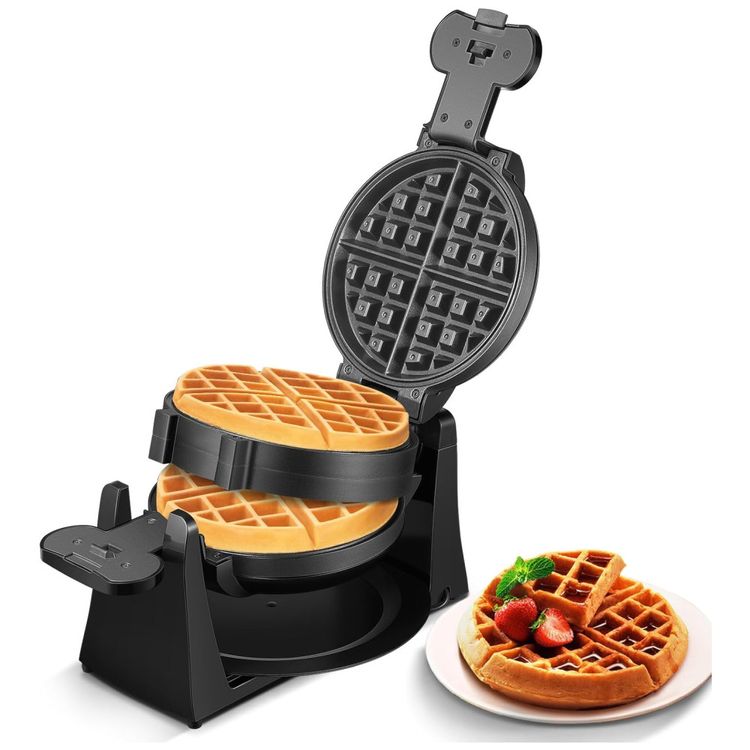 Maquina-de-Waffle-Antiaderente-e-Rotativa-8-Fatias-1400W-Imagem-0