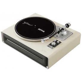 Toca-discos-SEVIA-Vintage-para-Vinil-com-Alto-falantes-Imagem-0