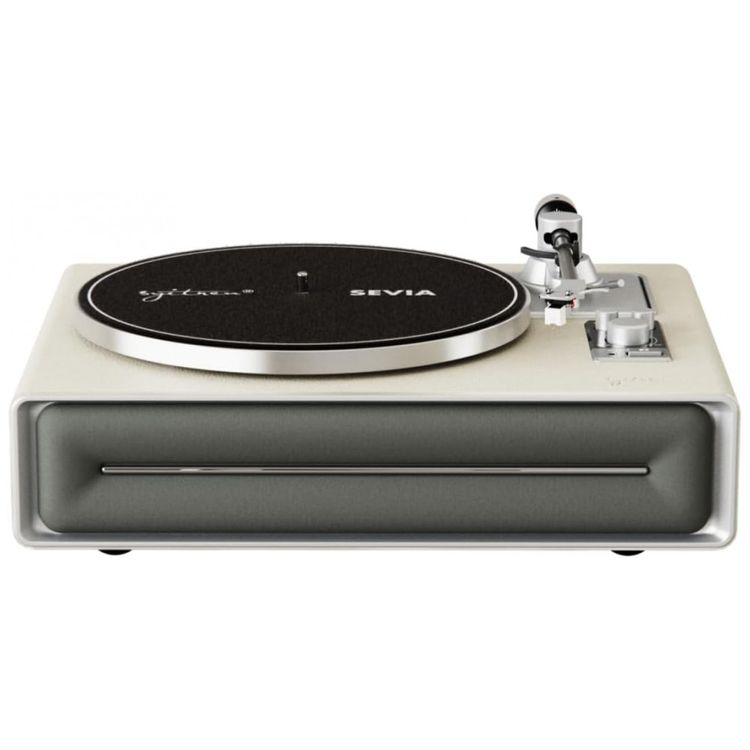 Toca-discos-SEVIA-Vintage-para-Vinil-com-Alto-falantes-Imagem-1