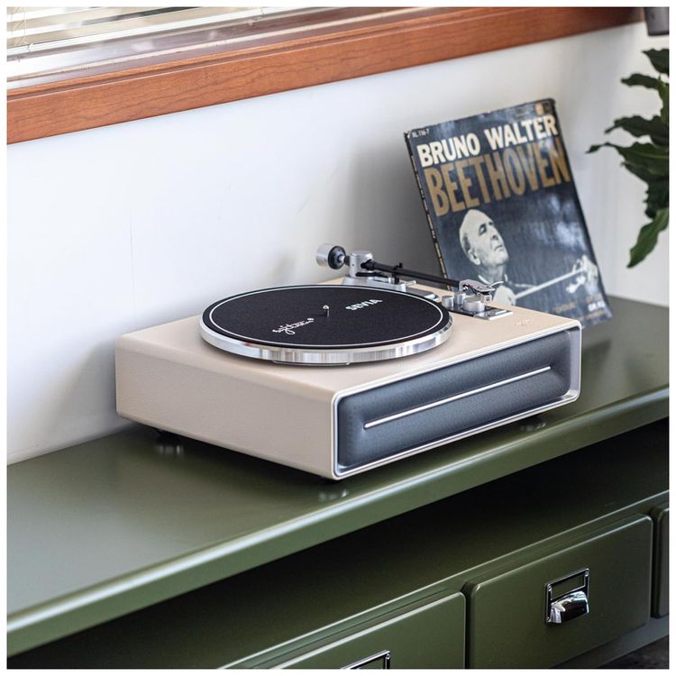 Toca-discos-SEVIA-Vintage-para-Vinil-com-Alto-falantes-Imagem-6