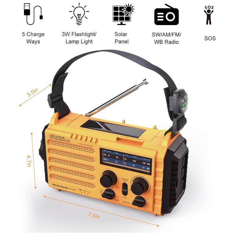 Raynic-Radio-AM-FM-WB-e-NOAA-2000mAh-Com-Bateria-Solar-Imagem-5