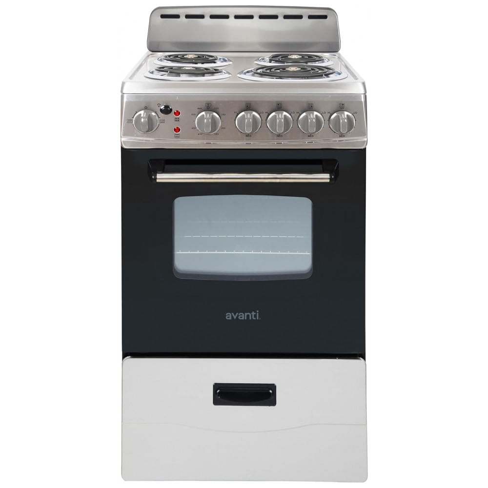 Forno e Fogão Elétrico Avanti ERU200P3S Compacto, 4 Queimadores, Porta de Vidro, Gaveta de Armazenamento e Assadeira para Apartamento
