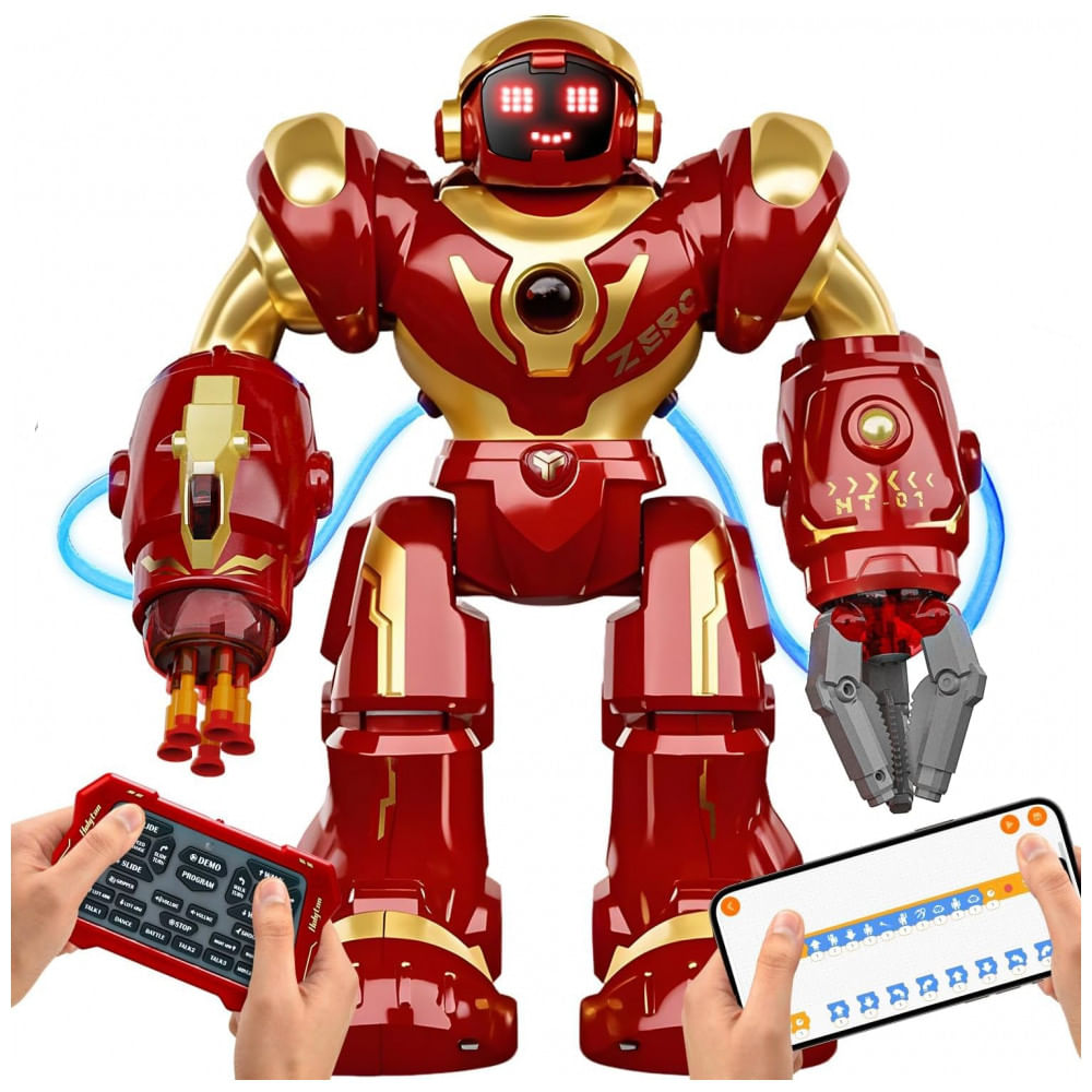 Robô Inteligente Holyton 5088 para Crianças, Grande Robô Programável STEM, com Controle por Voz, Controle por App, Olhos de LED
