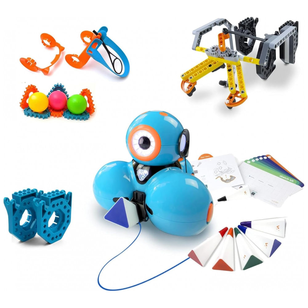 Kit Educacional Wonder Pack da Marca Wonder Workshop para Crianças - Brinquedo Robô Dash com 6 Apps de STEM Grátis e Vídeos Instrutivos