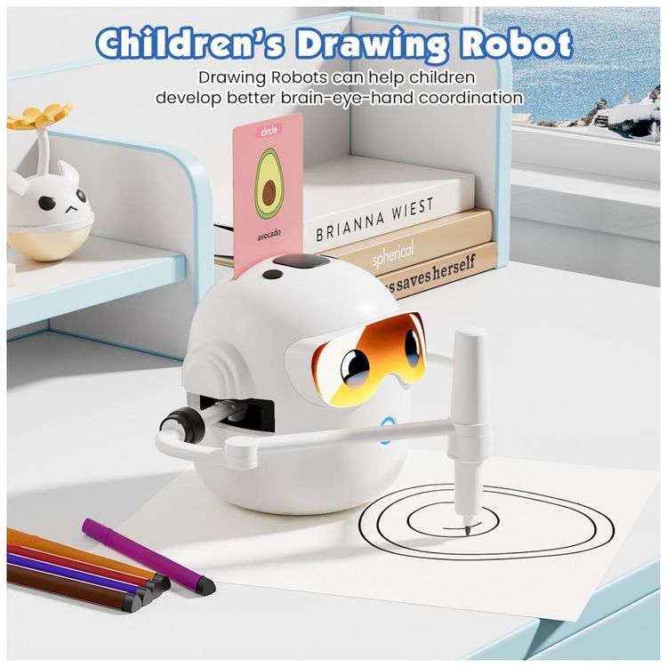 Robo-de-Desenho-Interativo-para-Criancas-com-100-Cartoes-Imagem-1