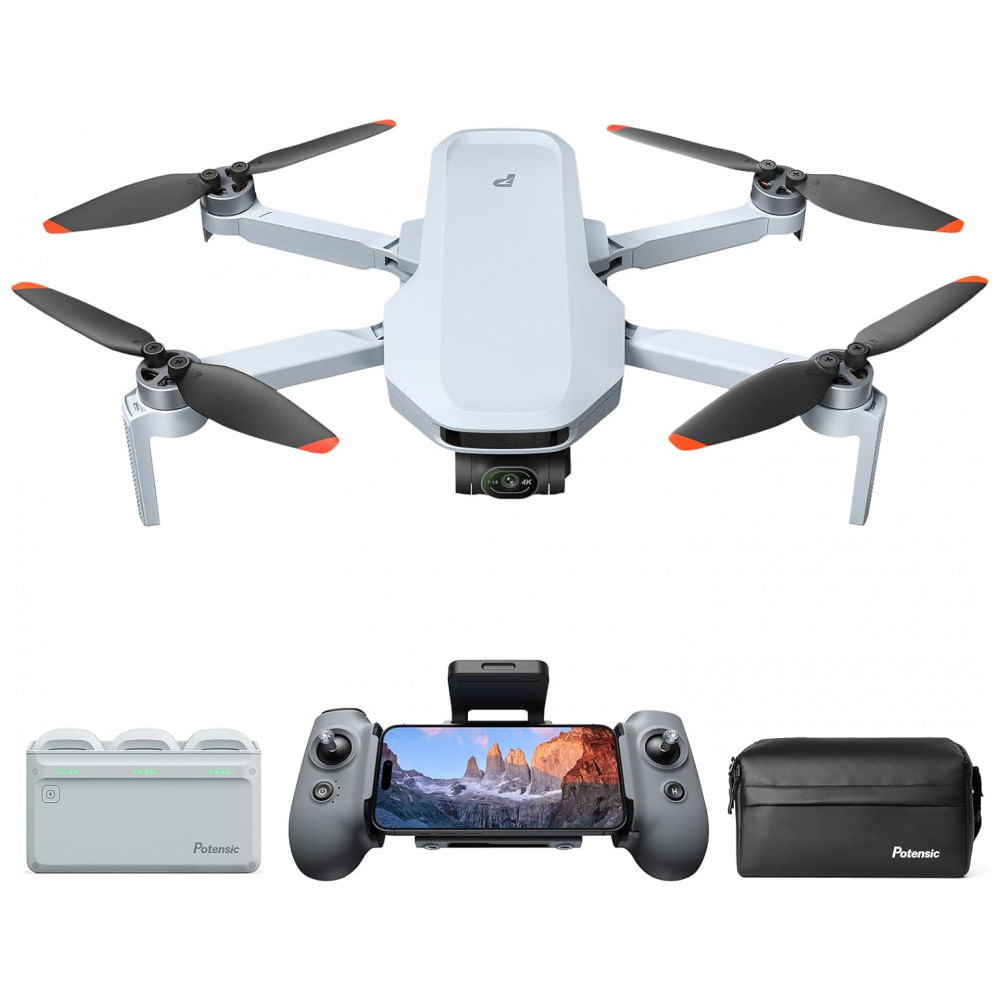 Potensic Atom 2 Drone com Câmera para Adultos Vídeo 4K, Foto 8K, Menos de 249g, Gimbal de 3 Eixos, Transmissão de 10KM, Rastreamento por IA, Captura V