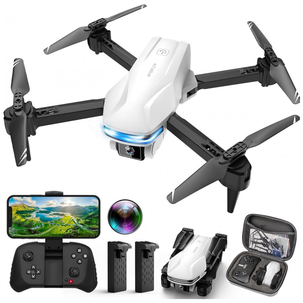 Drones com Câmera para Adultos 1080P HD Drone Dobrável com Estojo Drones para Crianças com Decolagem e Pouso de Um Toque, Modo de 3 Velocidades