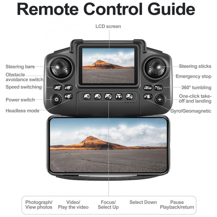 Drone-E88-com-Controlador-de-Tela-Cartao-SD-Imagem-5