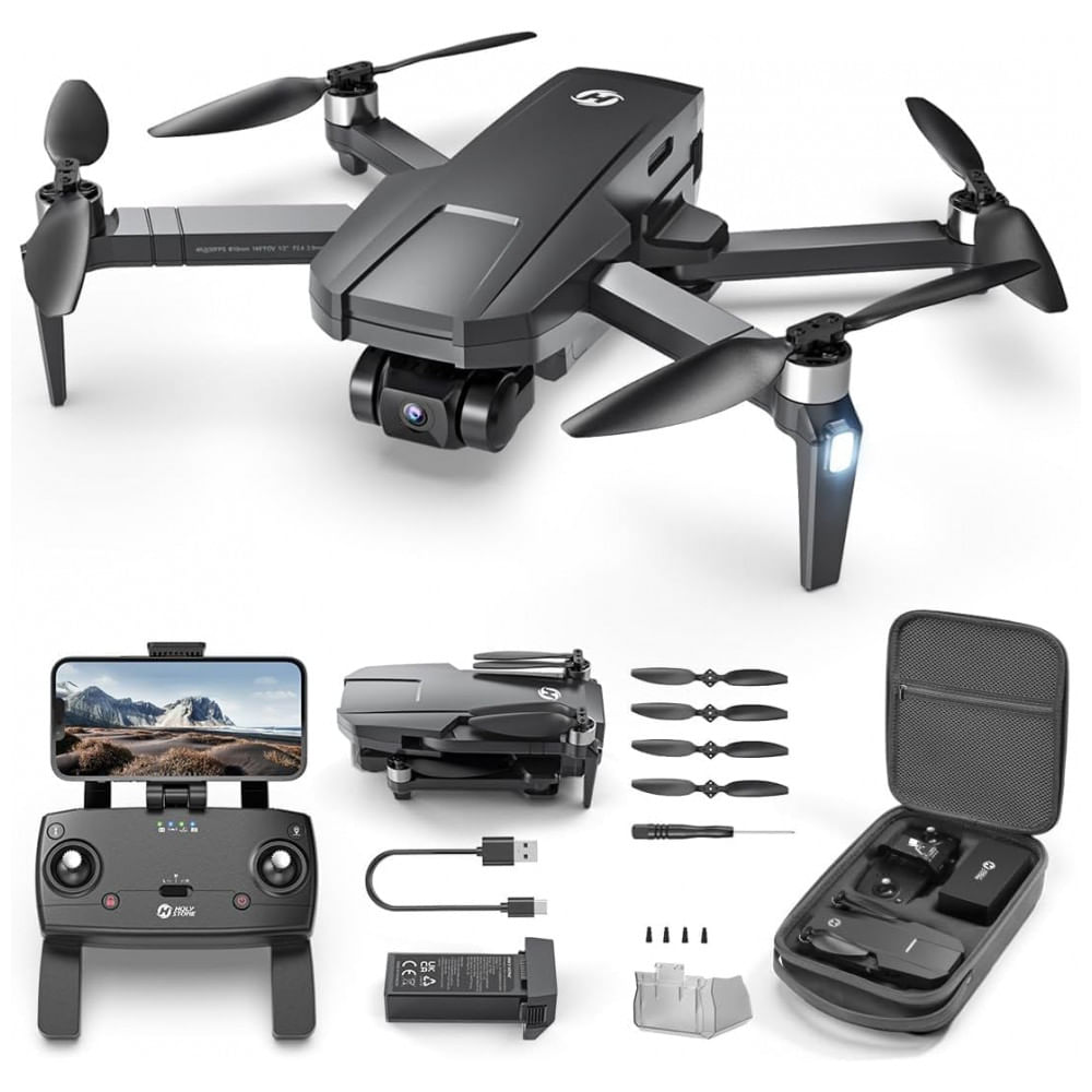 Drone Holy Stone HS720R com Gimbal de 3 Eixos e GPS para Adultos, Câmera 4K EIS FPV RC, Quadricóptero Dobrável com Alcance de Transmissão de Vídeo de