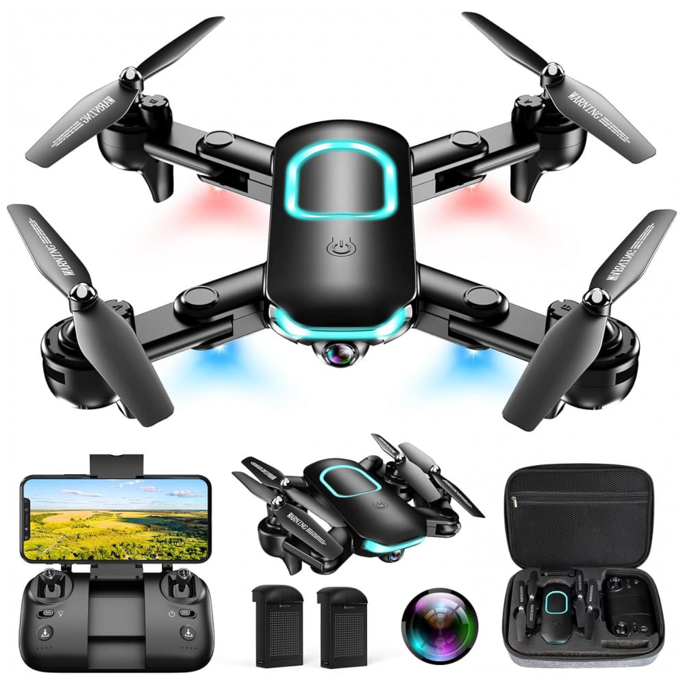 Drone com Câmera, Drone Dobrável para Iniciantes com Câmera 1080P, Altitude Hold Aprimorado, Voo em Círculo/Rotação de Waypoint, 3D Flip, REDRIE,