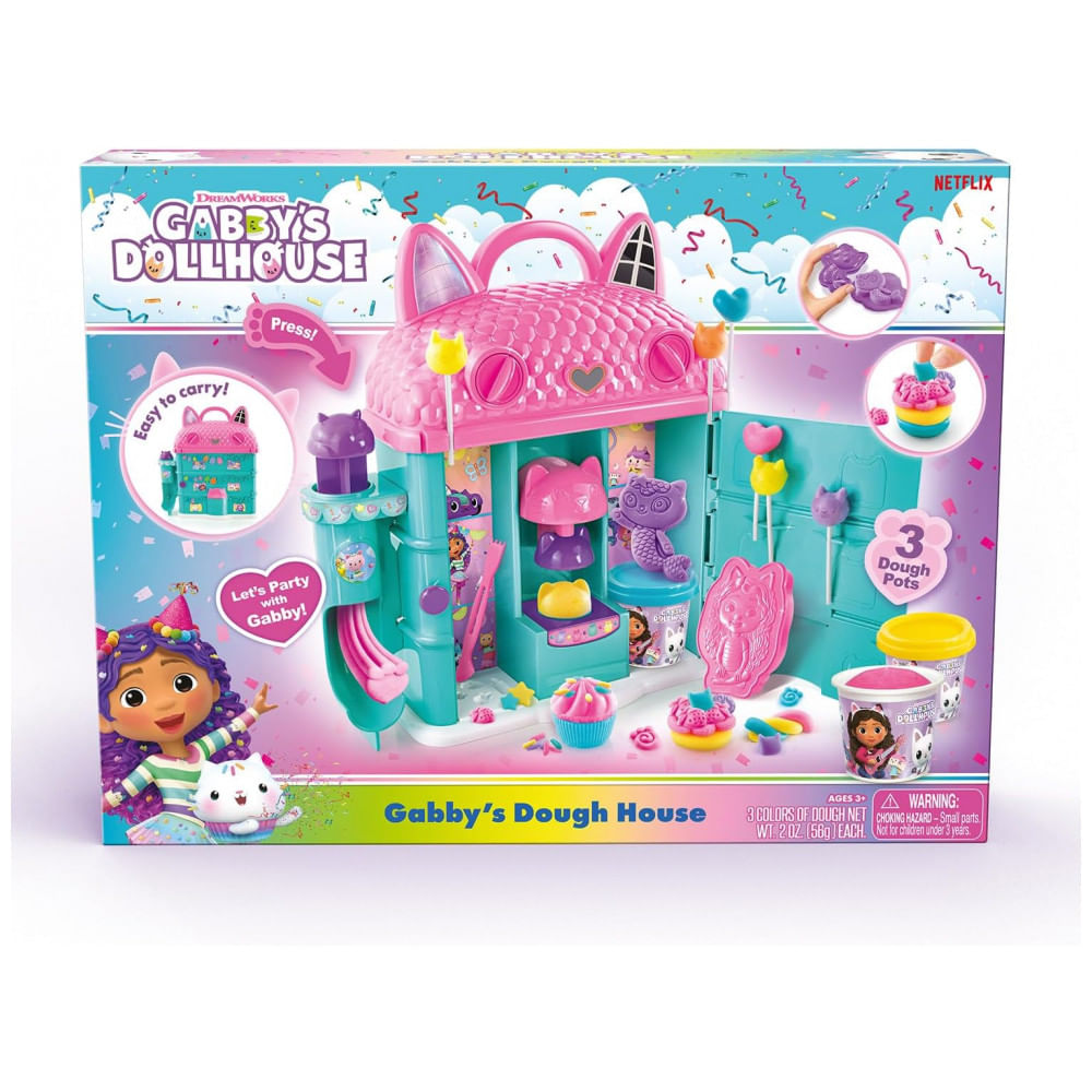 Canal Toys Casa de Massinha da Gabbys Dollhouse! Divirta-se modelando e decorando com facilidade e portabilidade! Para crianças a partir de 4 anos