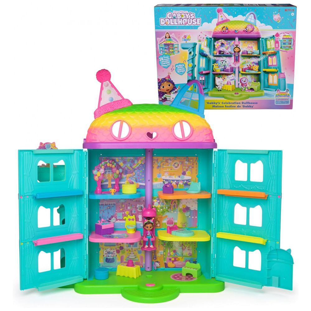 Casa de Bonecas Gabbys Dollhouse, Playset de Varanda Cakeys Fruit Smoothie, 8 peças com Figuras de Brinquedo, Acessórios de Casa de Bonecas