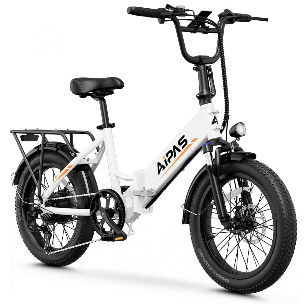 Bicicleta Elétrica A2 Dobrável, Bicicleta Elétrica com Pneus Largos de 20 polegadas e Motor de 750W, Bateria Removível de 48V, Velocidade Máxima de 45