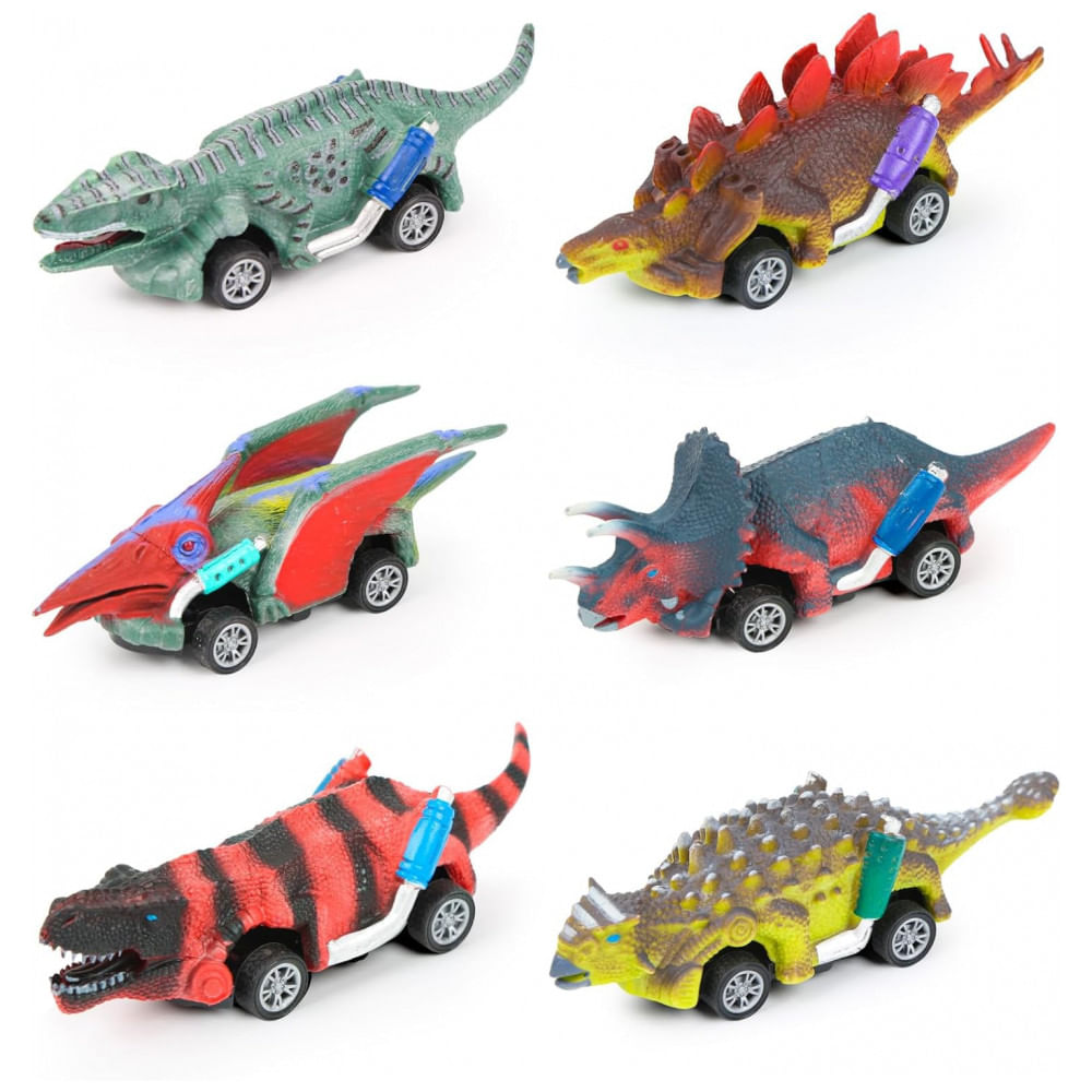 Brinquedos de Dinossauro EASYFUN para Crianças 35 Carros de Brinquedo com Corda 6 Pack Brinquedos de Dinossauro para Meninos e Meninas de 3, 4, 5 Anos