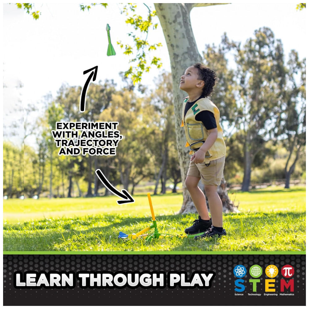 Encontraproduto.com.br - Lançador de Foguetes Stomp Rocket DinoSoar: Diversão Pré-Histórica para Crianças com 3 Foguetes Temáticos de Dinossauro - Stomp Rocket