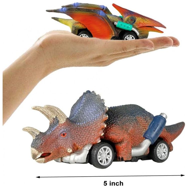 DINOBROS--Conjunto-de-6-Carros-de-Dinossauros-de-Puxar-Imagem-3