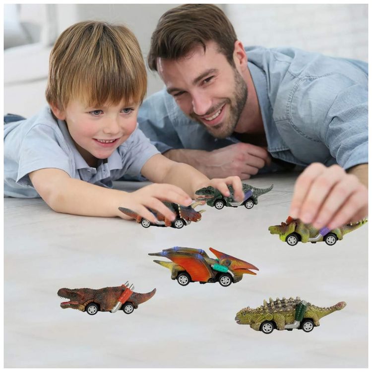 DINOBROS--Conjunto-de-6-Carros-de-Dinossauros-de-Puxar-Imagem-4