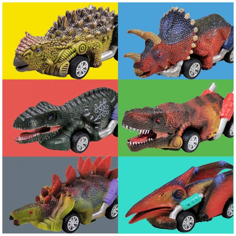 DINOBROS--Conjunto-de-6-Carros-de-Dinossauros-de-Puxar-Imagem-6
