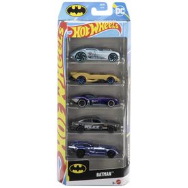 Hot-Wheels-Conjunto-de-5-Carros-de-Brinquedo-do-Batman-Imagem-0