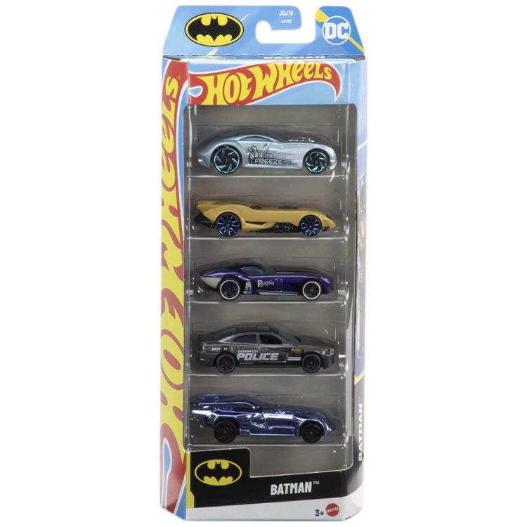 Hot-Wheels-Conjunto-de-5-Carros-de-Brinquedo-do-Batman-Imagem-0