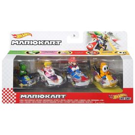 Conjunto-Hot-Wheels-Mario-Kart-Vehicle-4Pack---4-Personagens-Imagem-0