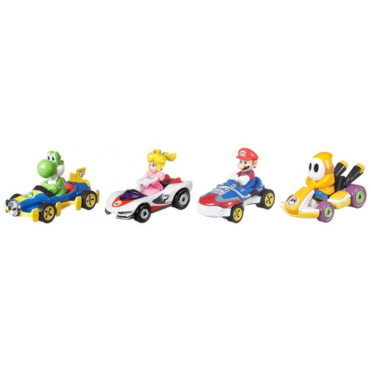 Conjunto-Hot-Wheels-Mario-Kart-Vehicle-4Pack---4-Personagens-Imagem-1