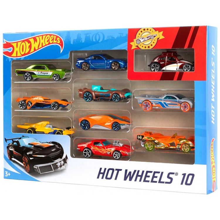 Conjunto-de-10-Carros-e-Caminhoes-Hot-Wheels-Escala-1-64-Imagem-4