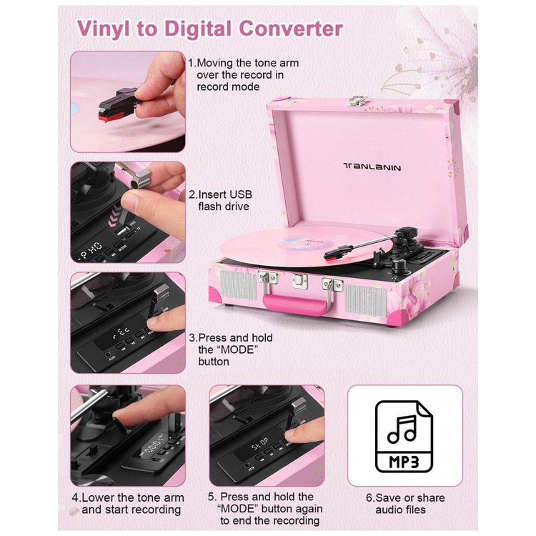 Toca-discos-de-Vinil-com-Alto-falantes-Embutidos-e-Gravacao-Imagem-3