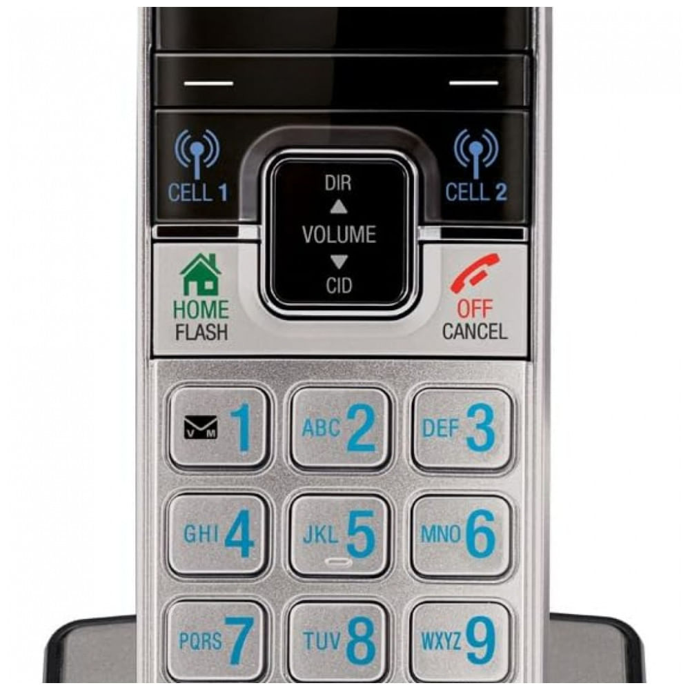 Telefone sem fio adicional AT&T TL90073, Prata/Preto, Requer um AT&T TL92273, TL96273, ou Outros Modelos para Funcionar com o Telefone Adicional