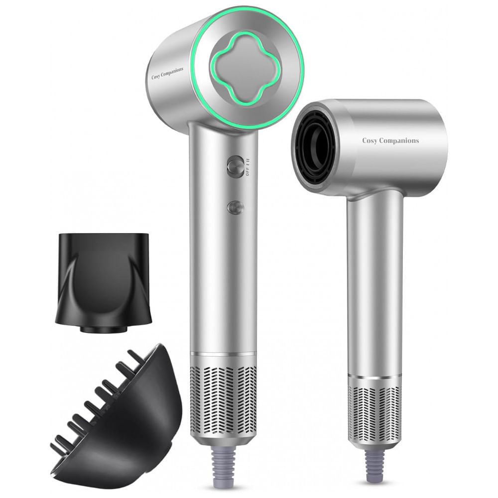 Secador de Cabelo com Motor Brushless de 150.000 RPM, Tecnologia Íon Negativo para Secagem Rápida, Baixo Ruído, Controle Térmico, Difusor e Bico Direc