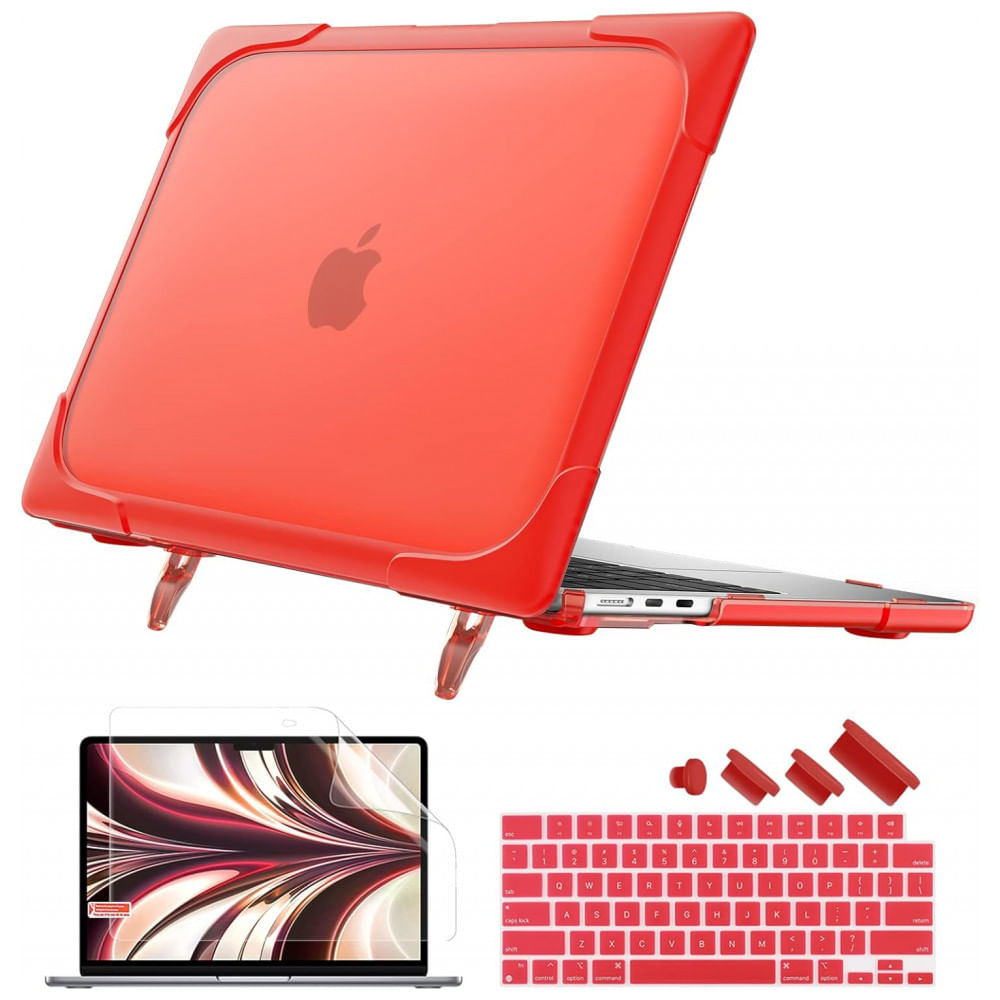 Capa Rígida Antichoque Vermelha para MacBook Air 13,6″ (2022–2025, Modelos A2681/M2, A3113/M3, A3240/M4) – Batianda